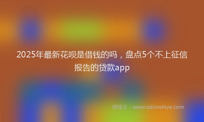 2025年最新花呗是借钱的吗，盘点5个不上征信报告的贷款app