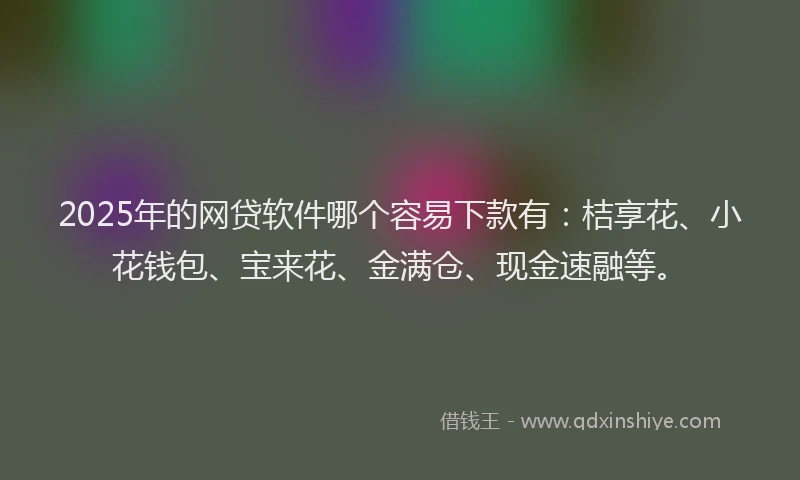 2025年的网贷软件哪个容易下款有：桔享花、小花钱包、宝来花、金满仓、现金速融等。