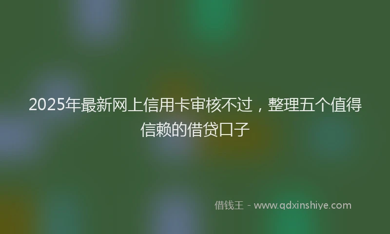 2025年最新网上信用卡审核不过，整理五个值得信赖的借贷口子