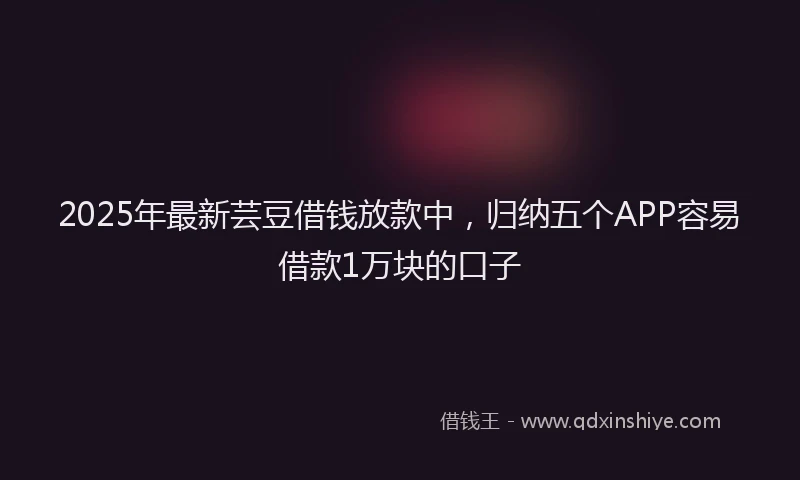 2025年最新芸豆借钱放款中，归纳五个APP容易借款1万块的口子