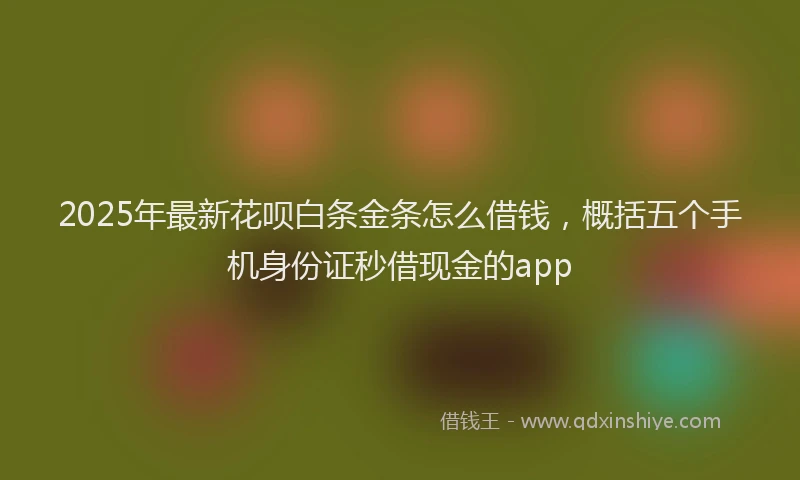 2025年最新花呗白条金条怎么借钱，概括五个手机身份证秒借现金的app