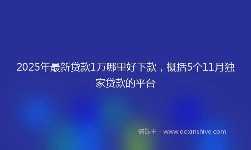 2025年最新贷款1万哪里好下款，概括5个11月独家贷款的平台
