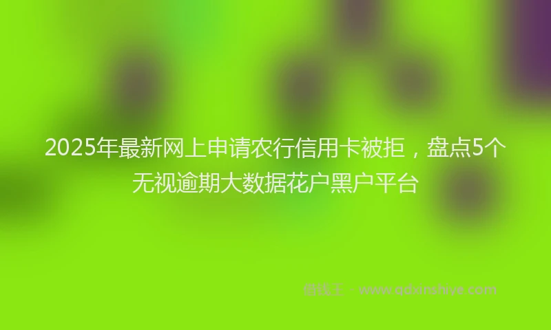 2025年最新网上申请农行信用卡被拒，盘点5个无视逾期大数据花户黑户平台