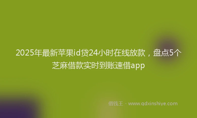 2025年最新苹果id贷24小时在线放款，盘点5个芝麻借款实时到账速借app