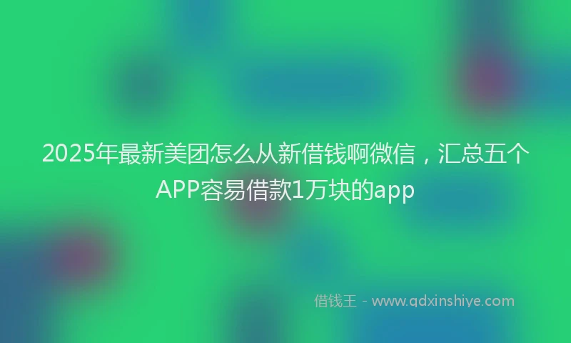 2025年最新美团怎么从新借钱啊微信，汇总五个APP容易借款1万块的app