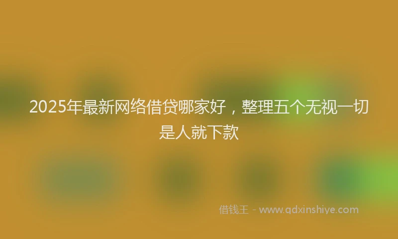 2025年最新网络借贷哪家好，整理五个无视一切是人就下款