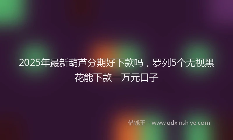 2025年最新葫芦分期好下款吗，罗列5个无视黑花能下款一万元口子