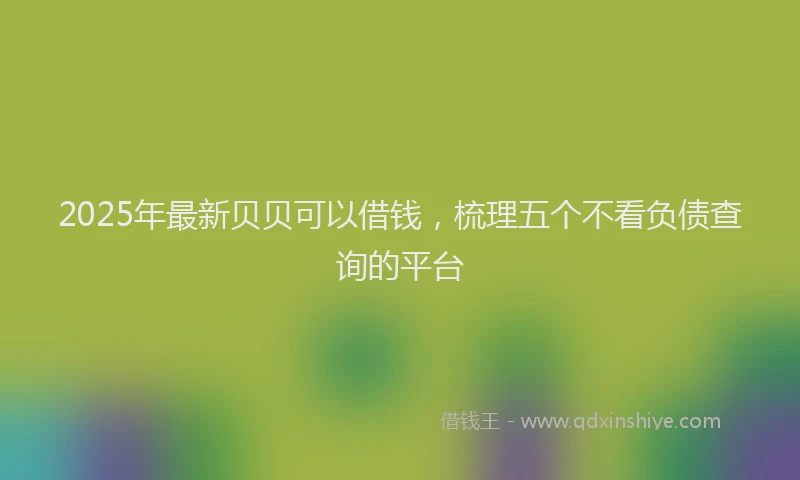 2025年最新贝贝可以借钱，梳理五个不看负债查询的平台