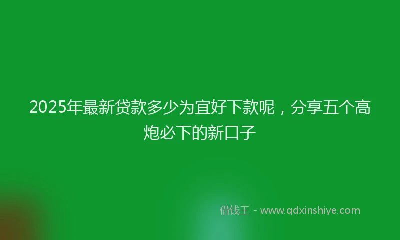 2025年最新贷款多少为宜好下款呢，分享五个高炮必下的新口子