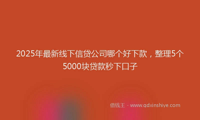 2025年最新线下信贷公司哪个好下款，整理5个5000块贷款秒下口子