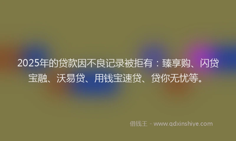 2025年的贷款因不良记录被拒有：臻享购、闪贷宝融、沃易贷、用钱宝速贷、贷你无忧等。