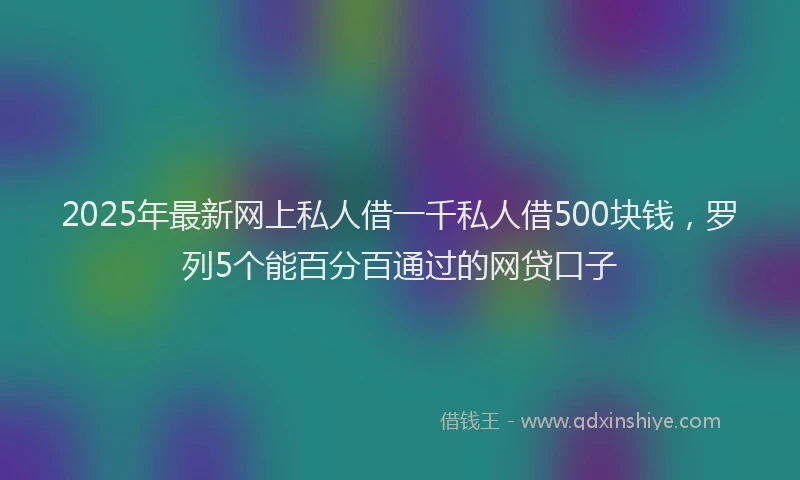 2025年最新网上私人借一千私人借500块钱，罗列5个能百分百通过的网贷口子