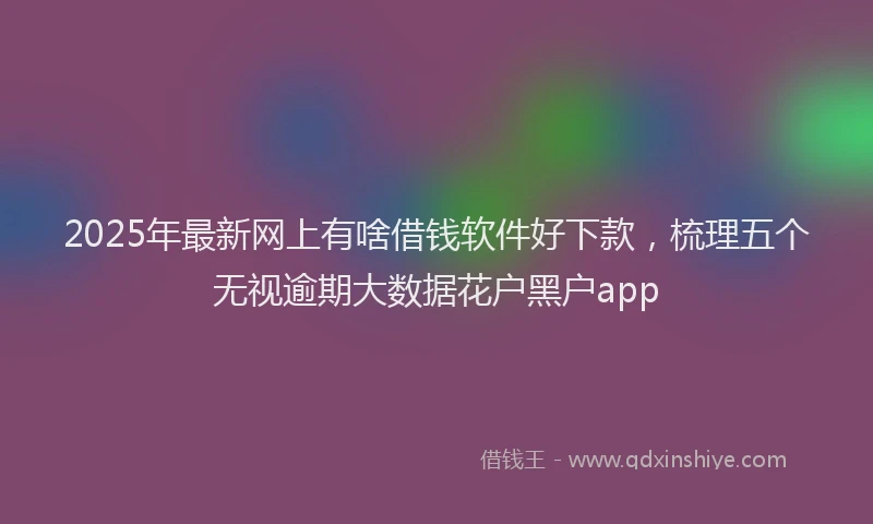 2025年最新网上有啥借钱软件好下款，梳理五个无视逾期大数据花户黑户app