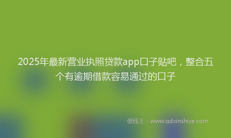 2025年最新营业执照贷款app口子贴吧，整合五个有逾期借款容易通过的口子