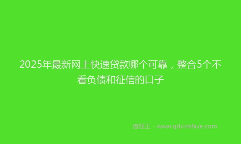 2025年最新网上快速贷款哪个可靠，整合5个不看负债和征信的口子