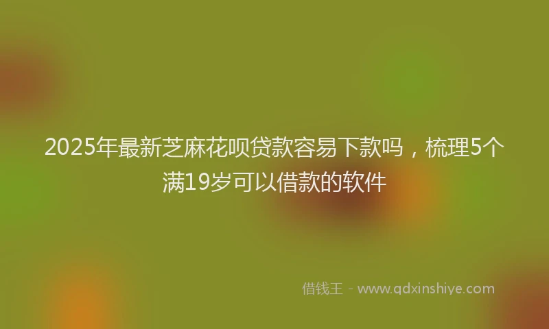 2025年最新芝麻花呗贷款容易下款吗,梳理5个满19岁可以借款的软件