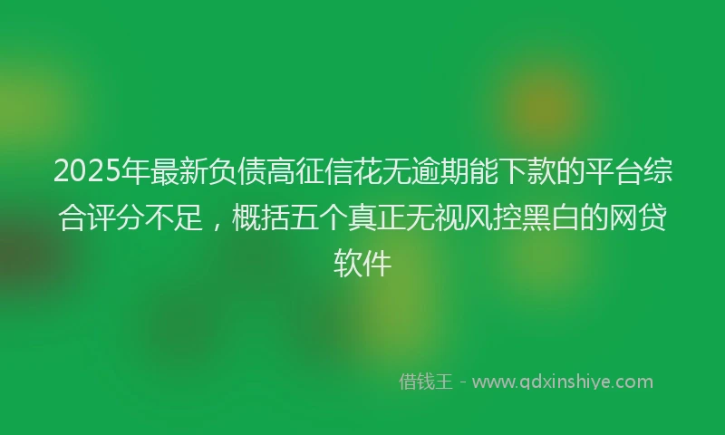 2025年最新负债高征信花无逾期能下款的平台综合评分不足,概括五个真正无视风控黑白的网贷软件