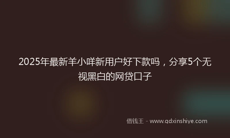2025年最新羊小咩新用户好下款吗，分享5个无视黑白的网贷口子