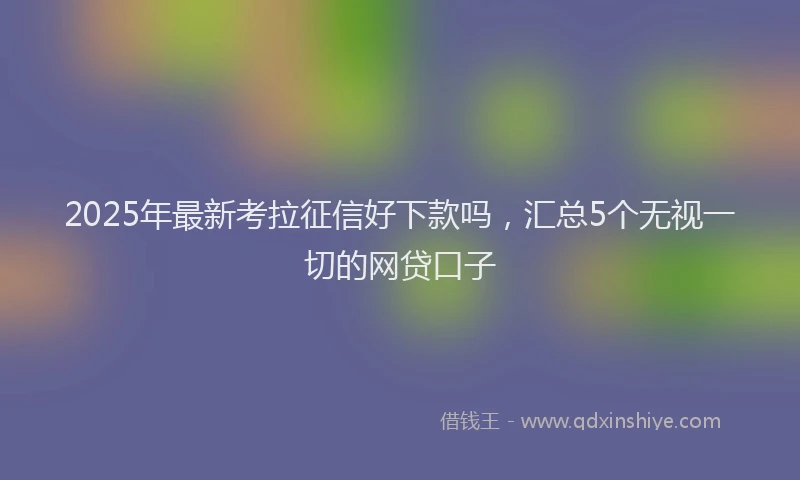 2025年最新考拉征信好下款吗，汇总5个无视一切的网贷口子