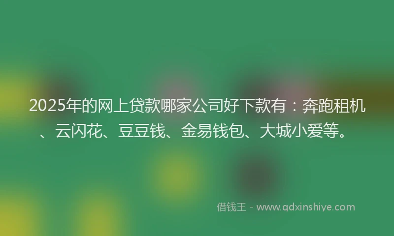 2025年的网上贷款哪家公司好下款有：奔跑租机、云闪花、豆豆钱、金易钱包、大城小爱等。