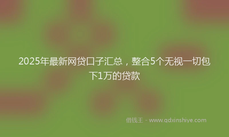 2025年最新网贷口子汇总，整合5个无视一切包下1万的贷款