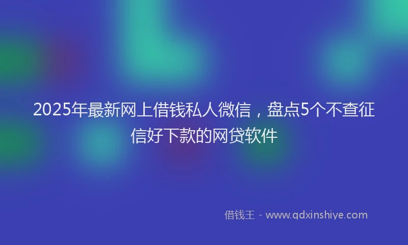 2025年最新网上借钱私人微信，盘点5个不查征信好下款的网贷软件