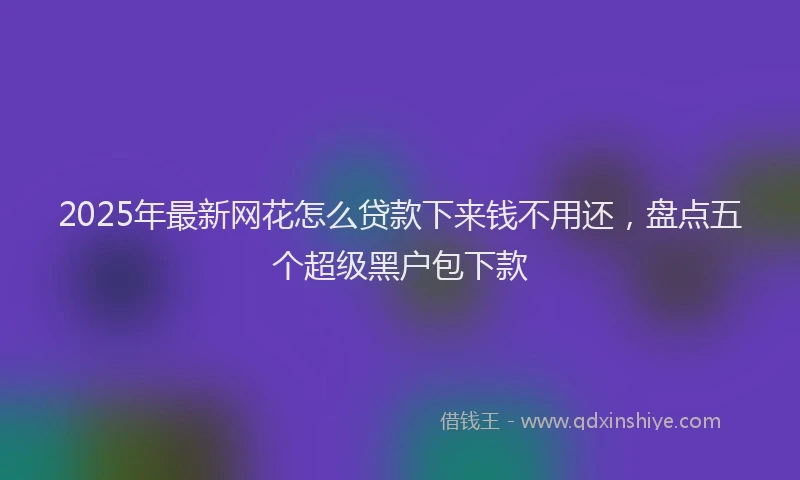 2025年最新网花怎么贷款下来钱不用还，盘点五个超级黑户包下款
