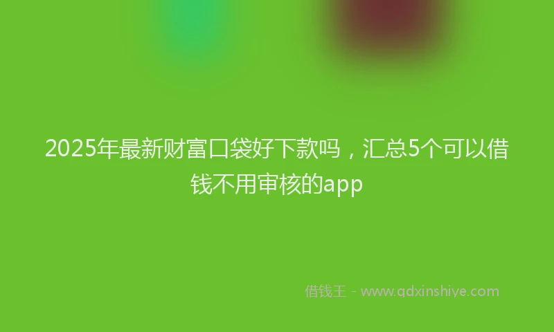 2025年最新财富口袋好下款吗，汇总5个可以借钱不用审核的app