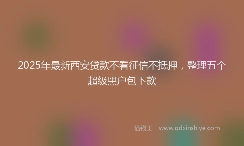 2025年最新西安贷款不看征信不抵押，整理五个超级黑户包下款