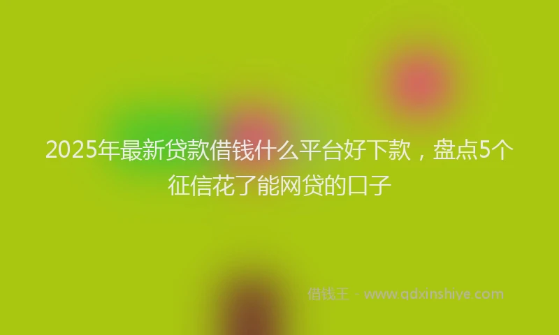 2025年最新贷款借钱什么平台好下款，盘点5个征信花了能网贷的口子