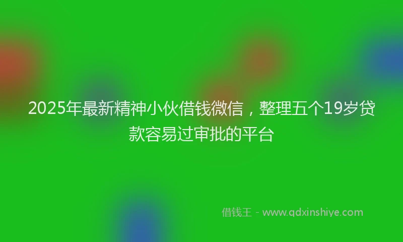2025年最新精神小伙借钱微信，整理五个19岁贷款容易过审批的平台