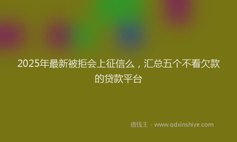 2025年最新被拒会上征信么，汇总五个不看欠款的贷款平台