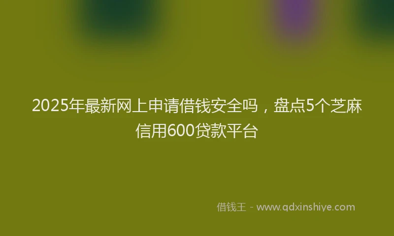 2025年最新网上申请借钱安全吗，盘点5个芝麻信用600贷款平台