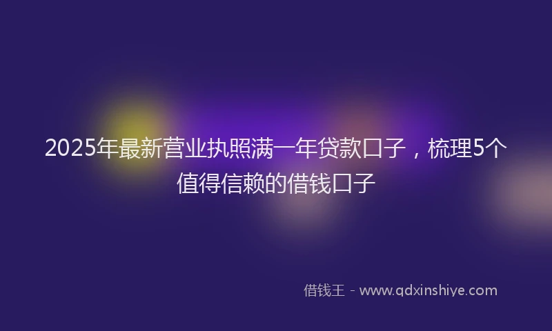 2025年最新营业执照满一年贷款口子，梳理5个值得信赖的借钱口子