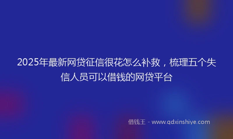 2025年最新网贷征信很花怎么补救，梳理五个失信人员可以借钱的网贷平台