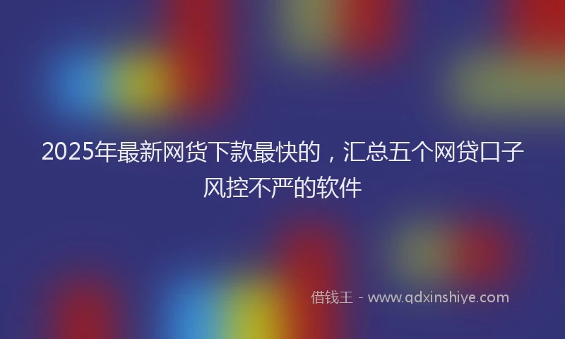 2025年最新网货下款最快的，汇总五个网贷口子风控不严的软件