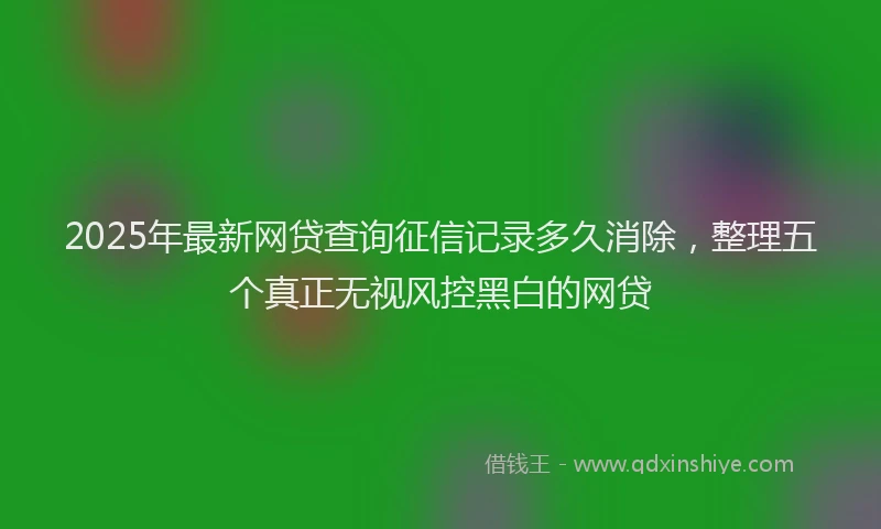 2025年最新网贷查询征信记录多久消除，整理五个真正无视风控黑白的网贷