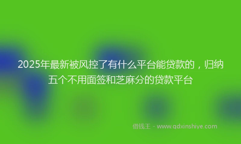 2025年最新被风控了有什么平台能贷款的，归纳五个不用面签和芝麻分的贷款平台