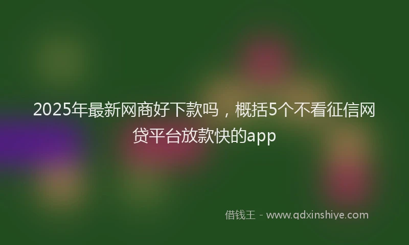 2025年最新网商好下款吗，概括5个不看征信网贷平台放款快的app