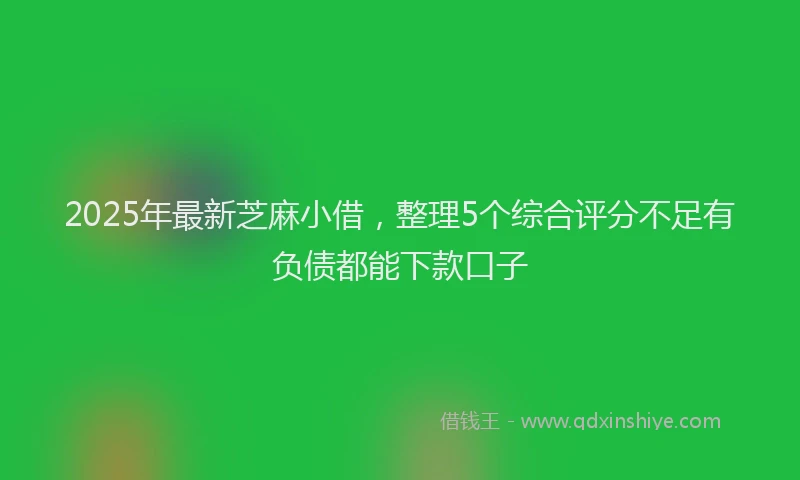 2025年最新芝麻小借，整理5个综合评分不足有负债都能下款口子