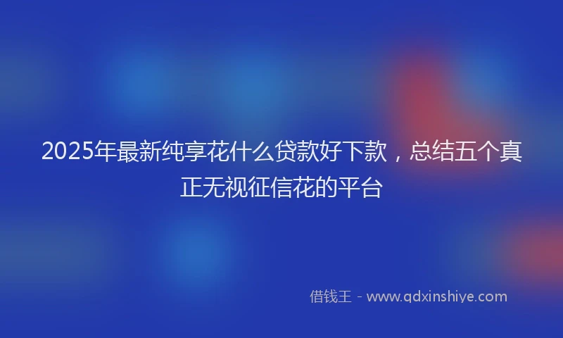 2025年最新纯享花什么贷款好下款，总结五个真正无视征信花的平台