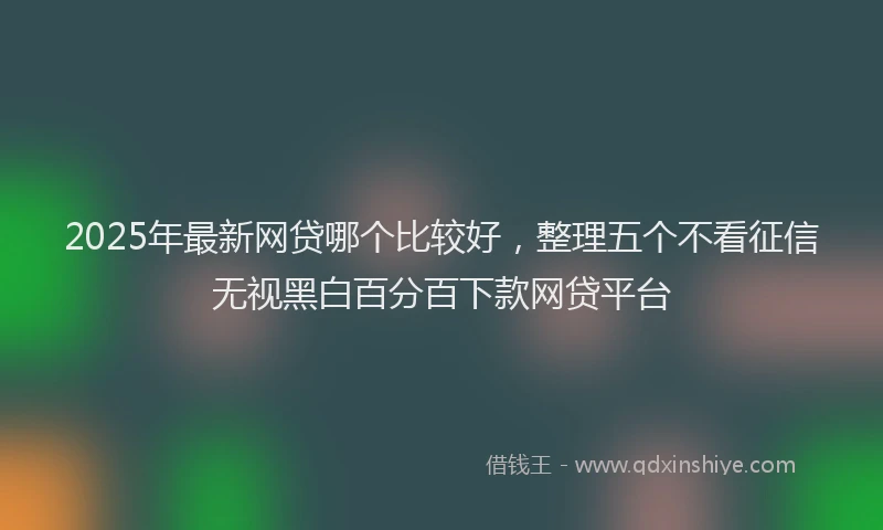 2025年最新网贷哪个比较好，整理五个不看征信无视黑白百分百下款网贷平台