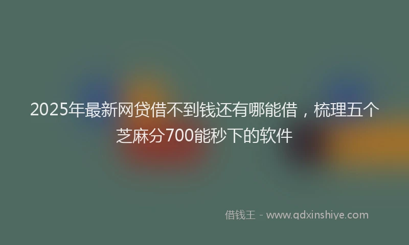 2025年最新网贷借不到钱还有哪能借，梳理五个芝麻分700能秒下的软件