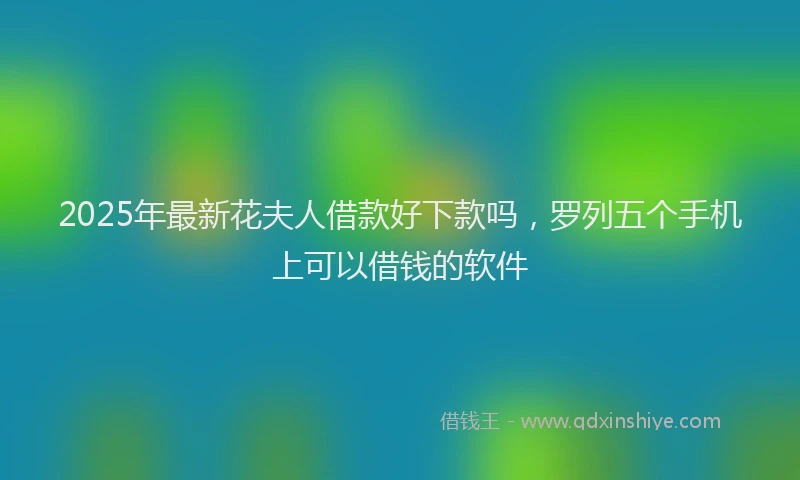 2025年最新花夫人借款好下款吗，罗列五个手机上可以借钱的软件