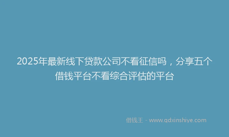 2025年最新线下贷款公司不看征信吗，分享五个借钱平台不看综合评估的平台