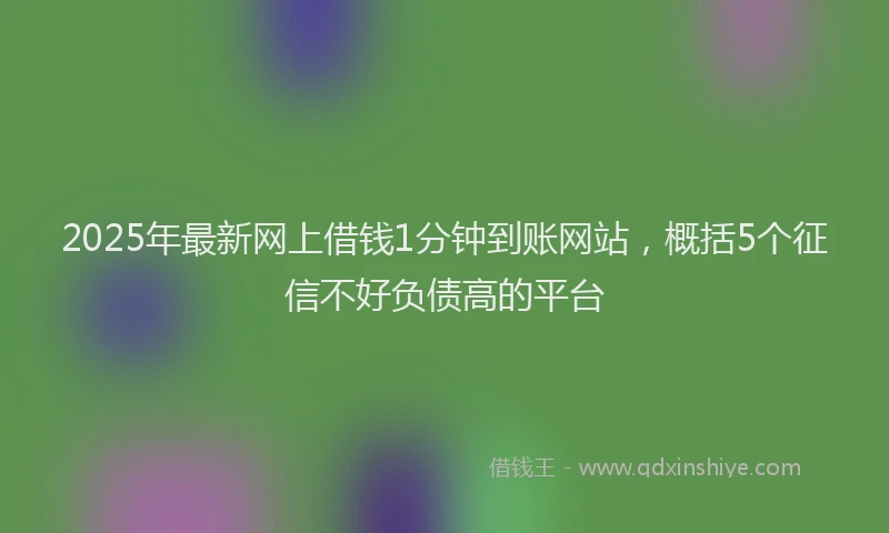 2025年最新网上借钱1分钟到账网站，概括5个征信不好负债高的平台