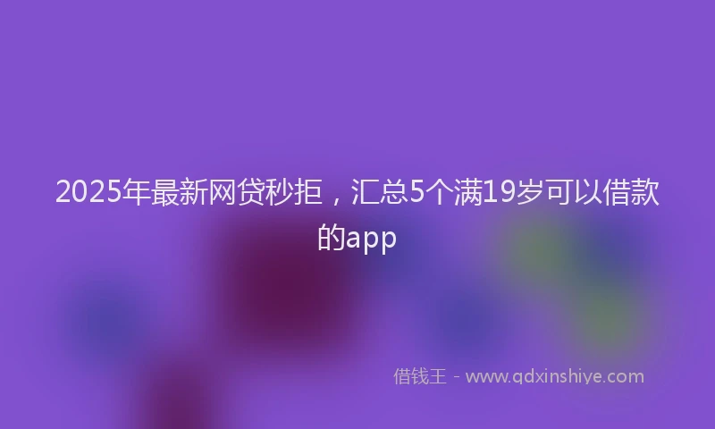 2025年最新网贷秒拒，汇总5个满19岁可以借款的app