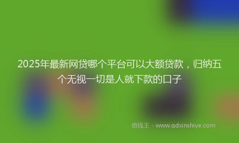 2025年最新网贷哪个平台可以大额贷款，归纳五个无视一切是人就下款的口子