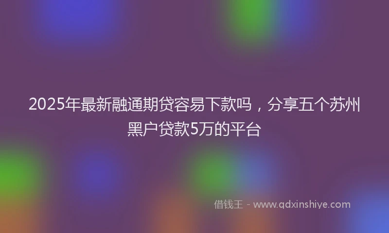 2025年最新融通期贷容易下款吗，分享五个苏州黑户贷款5万的平台
