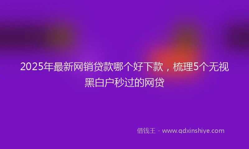 2025年最新网销贷款哪个好下款，梳理5个无视黑白户秒过的网贷